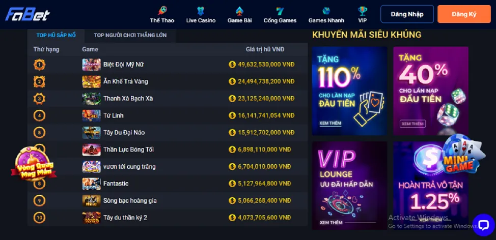 Banner khuyến mãi bắn cá Win888 App